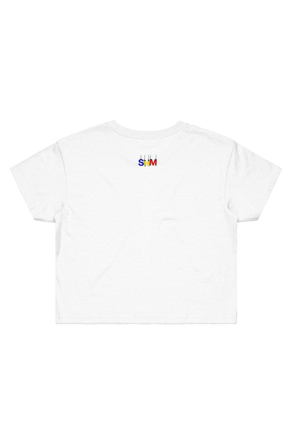 50/50 - Crop Tee - White